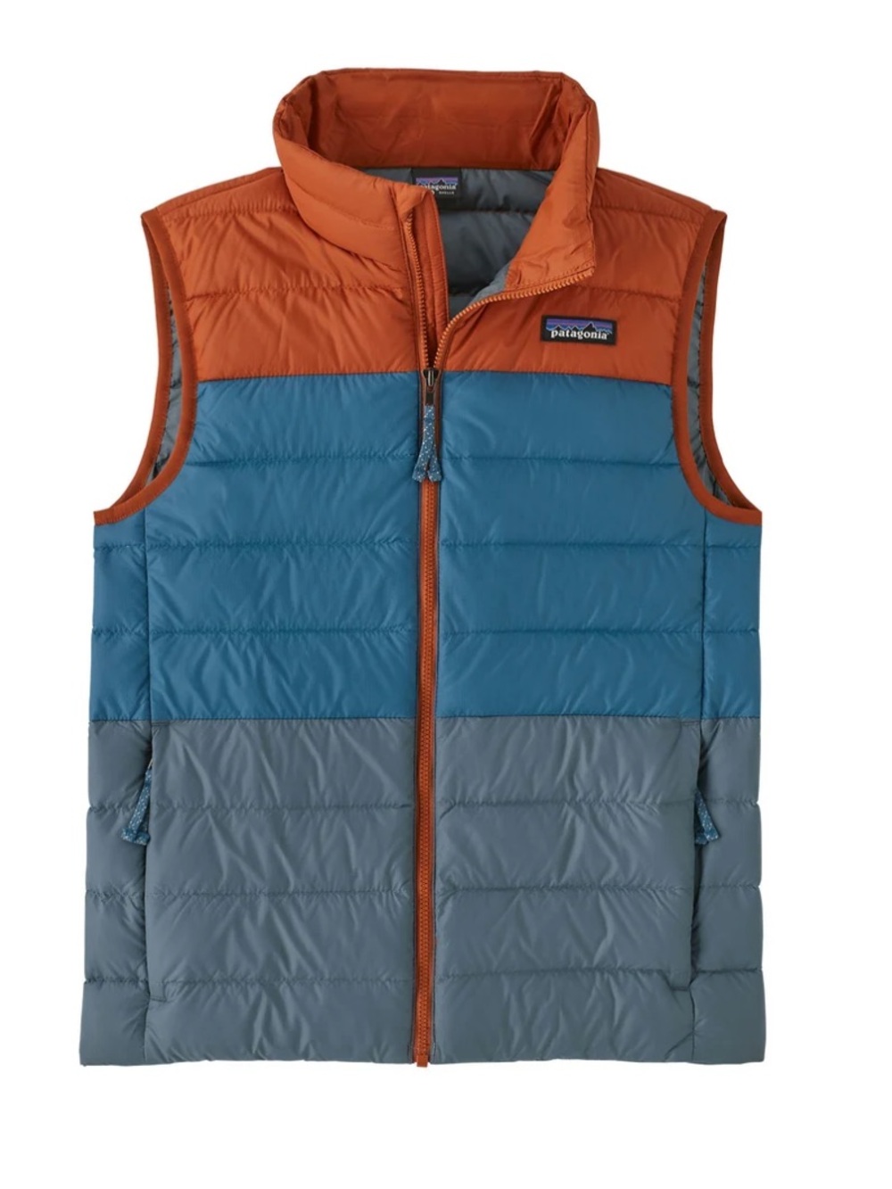 Patagonia Kids Down Sweater Vest L 12 Sandhill Rust Colorblock Puffer NWOT*H12